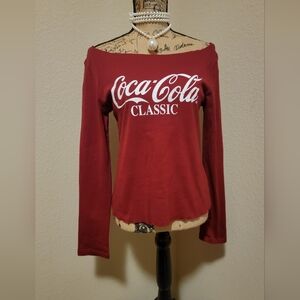 Coca Cola Women's Red Long Sleeve Top